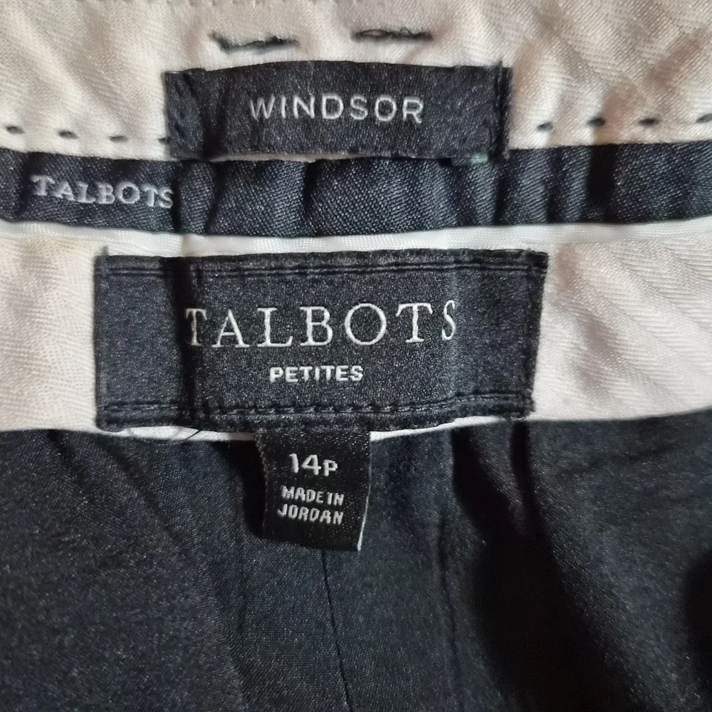 Talbots Windsor Italian Flannel Black Trousers Size 14P Petites - Picture 3 of 10